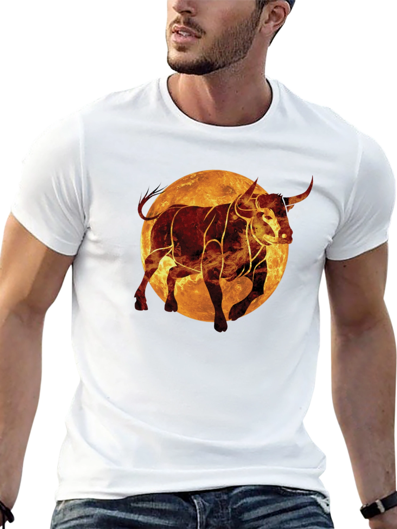 Fiery Bull Graphic Tee - Black