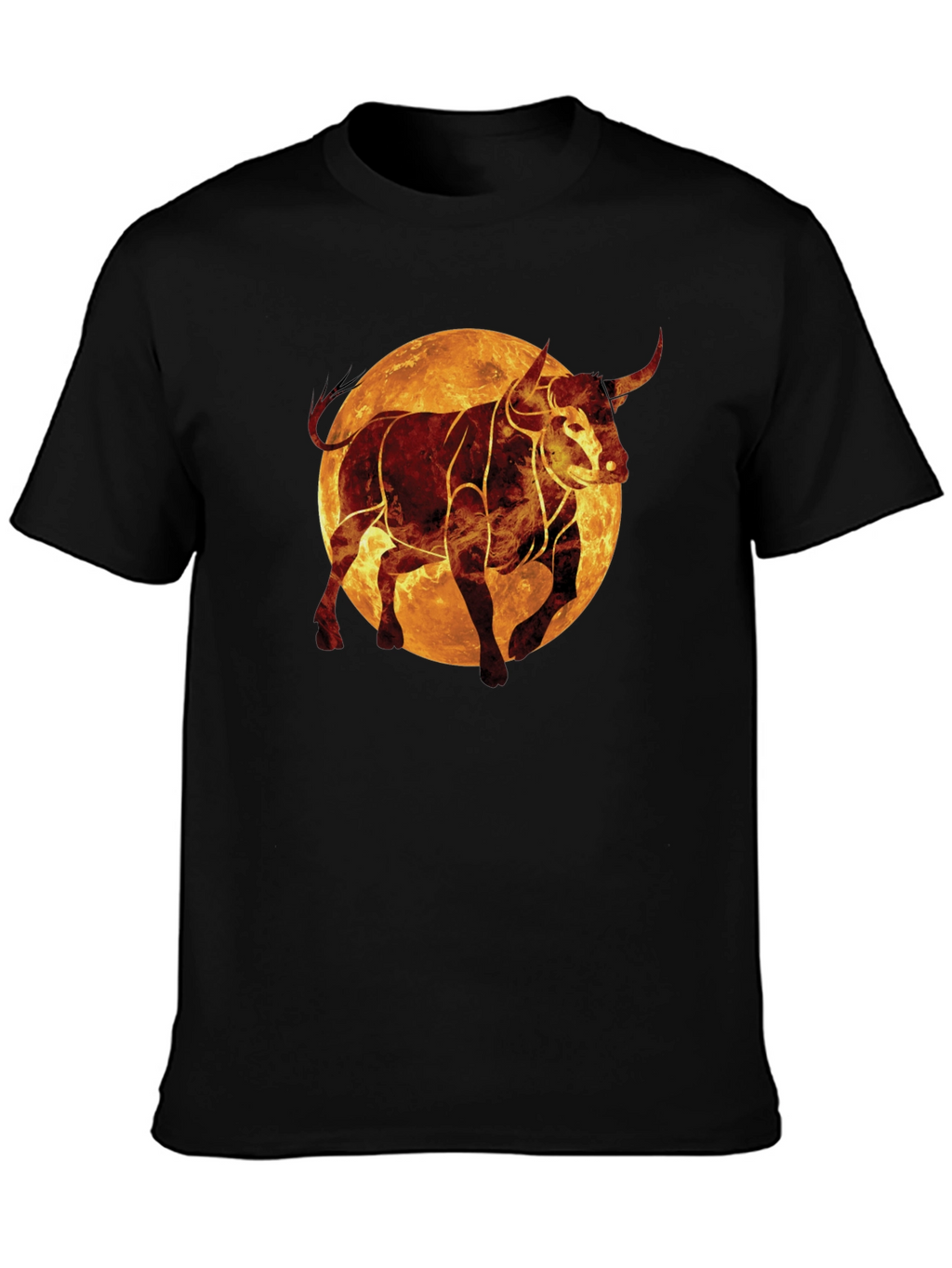 Fiery Bull Graphic Tee - Black