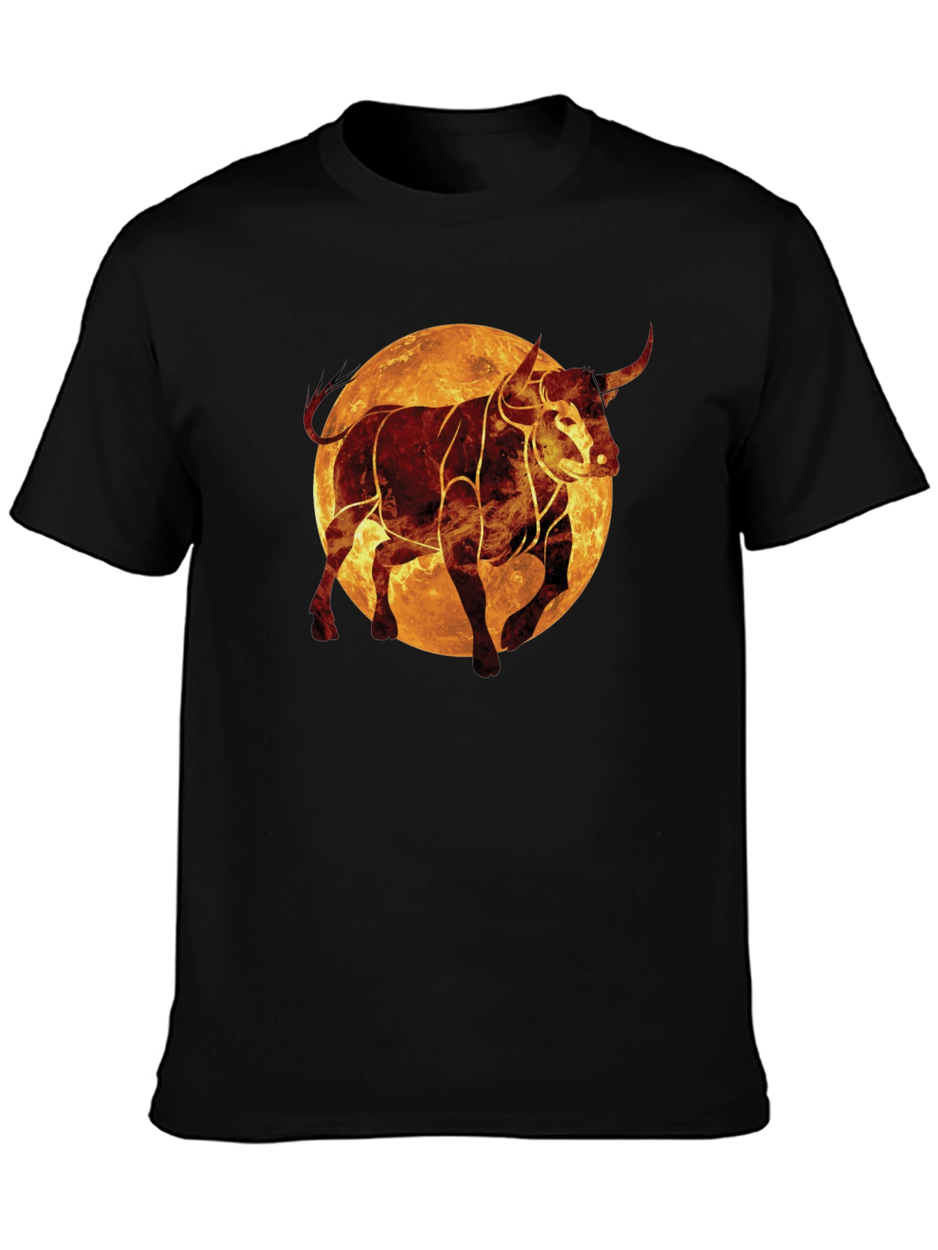 Fiery Bull Graphic Tee - Black