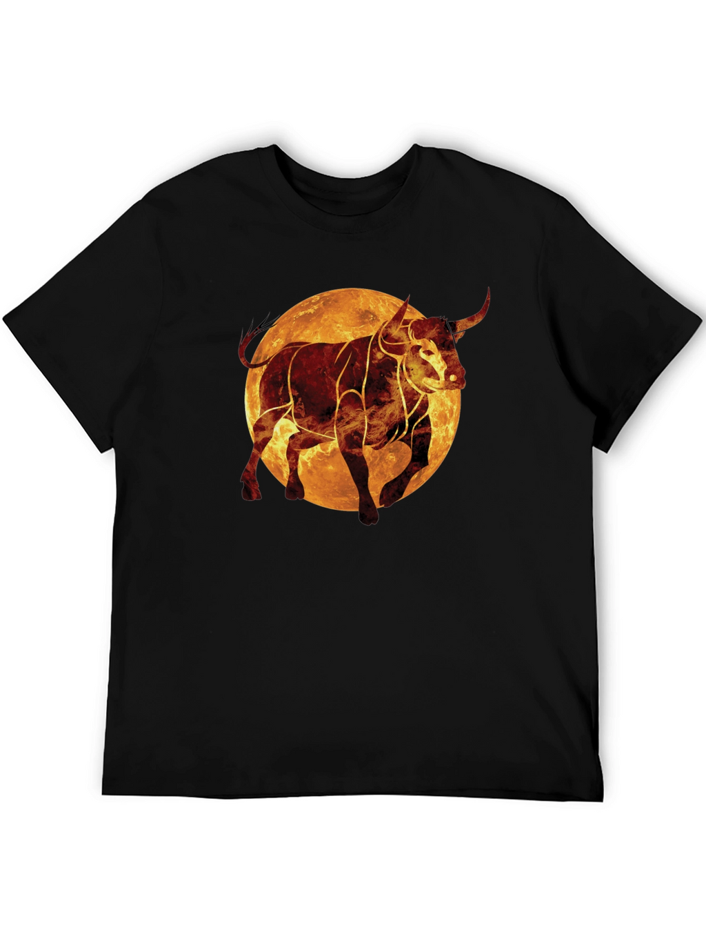 Fiery Bull Graphic Tee - Black