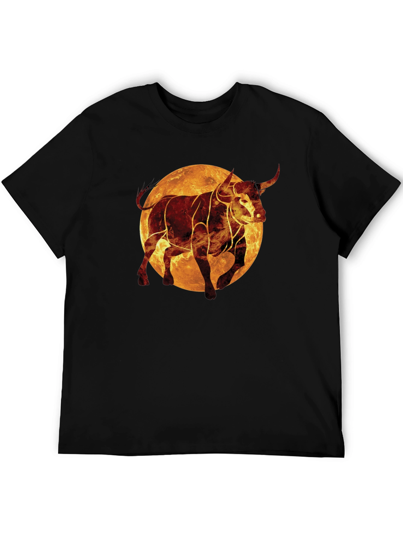 Fiery Bull Graphic Tee - Black