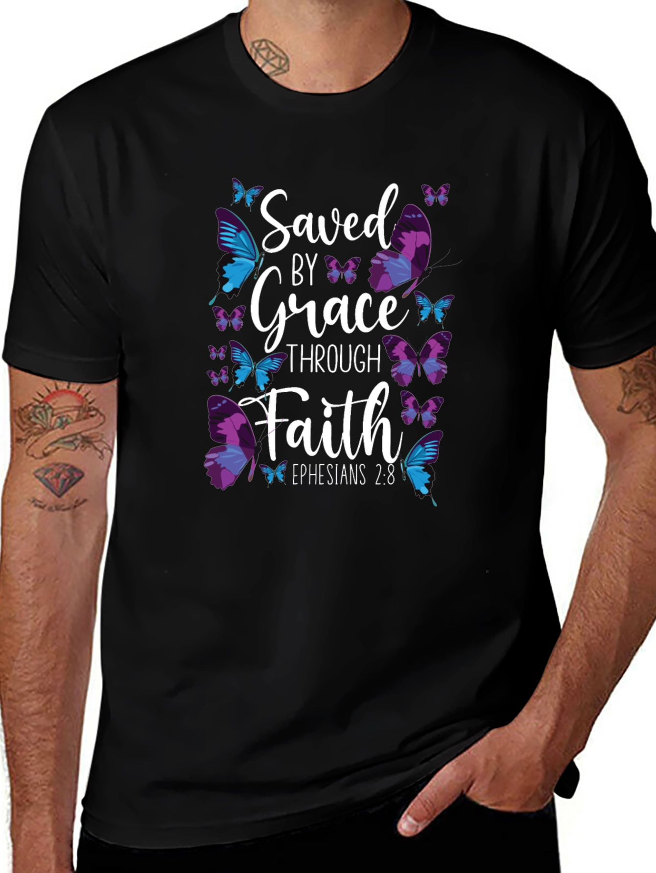 Saved By Grace Butterfly T-Shirt