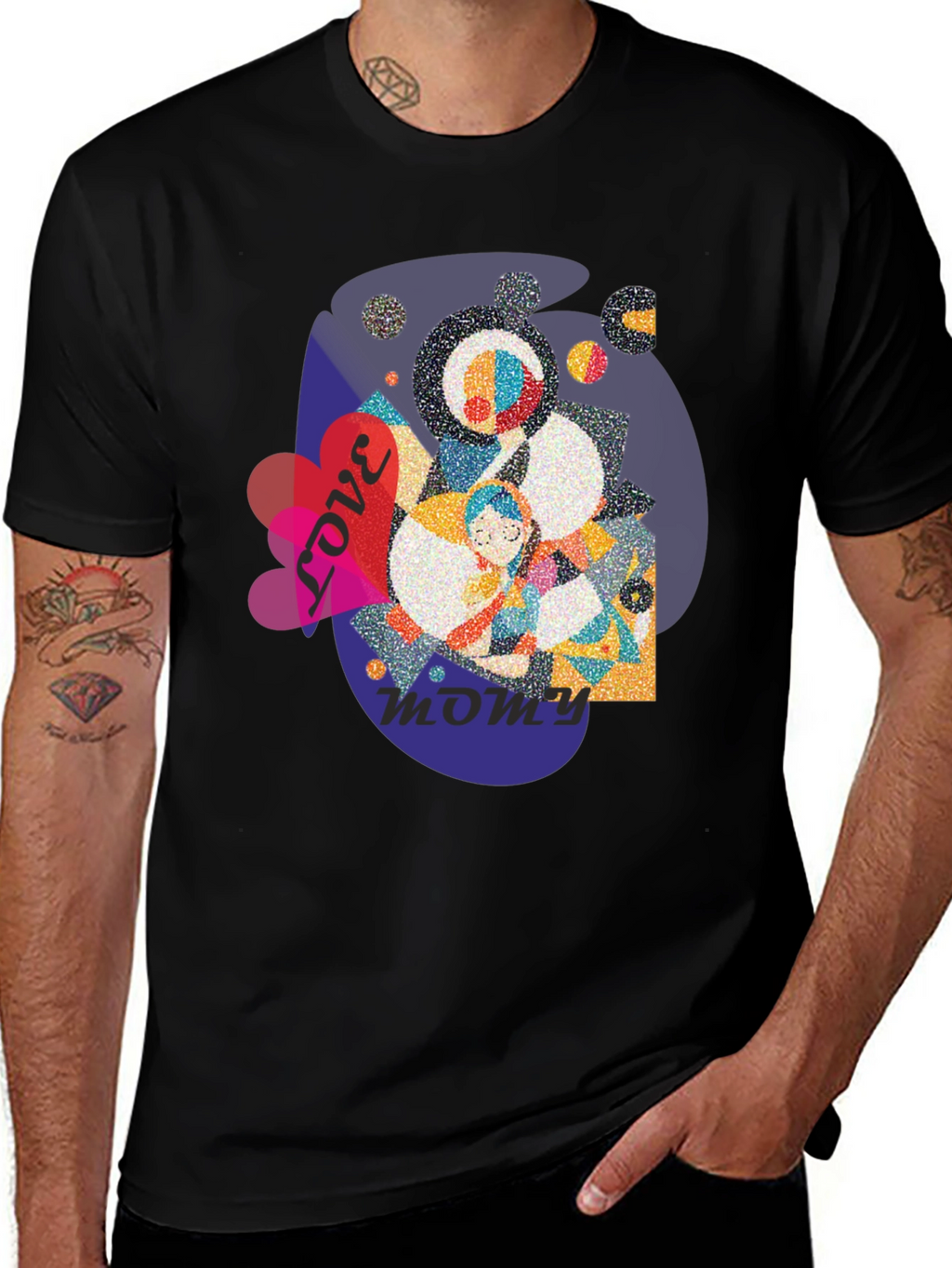 Love You Mommy Black T-Shirt Graphic Tee