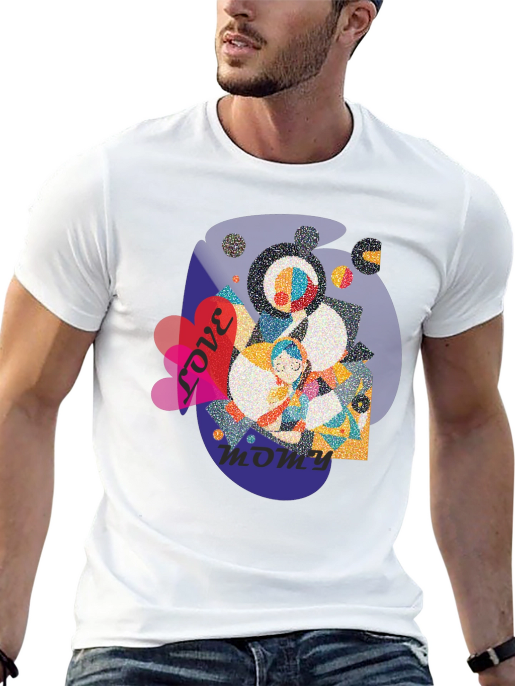 Love You Mommy Black T-Shirt Graphic Tee