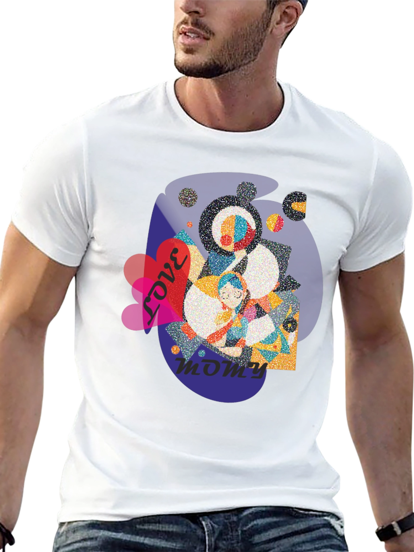Love You Mommy Black T-Shirt Graphic Tee