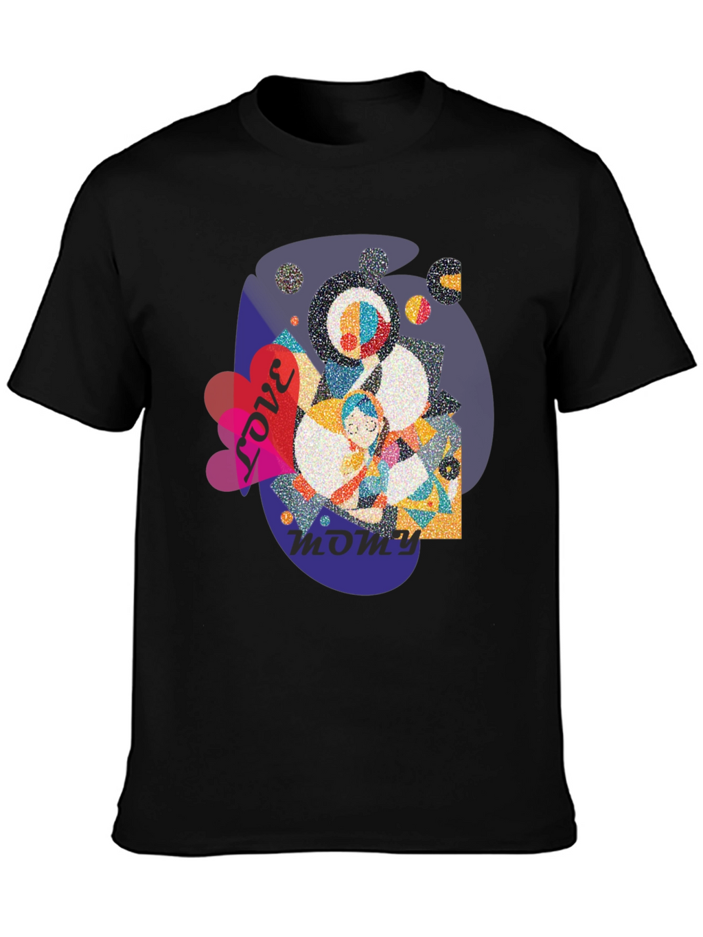 Love You Mommy Black T-Shirt Graphic Tee