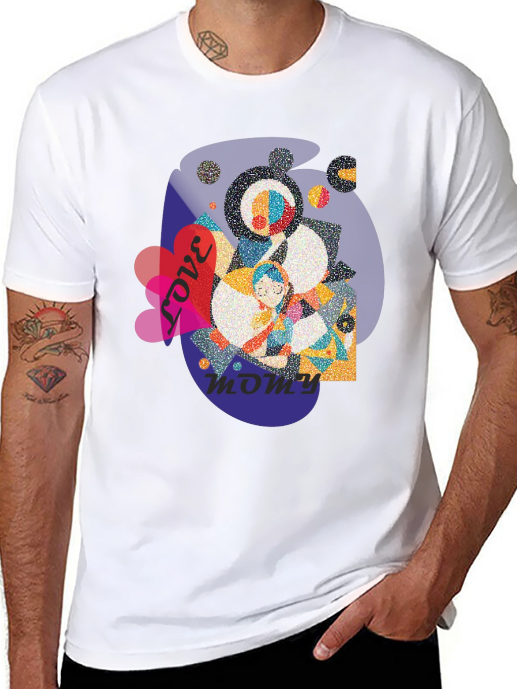 Love You Mommy Black T-Shirt Graphic Tee