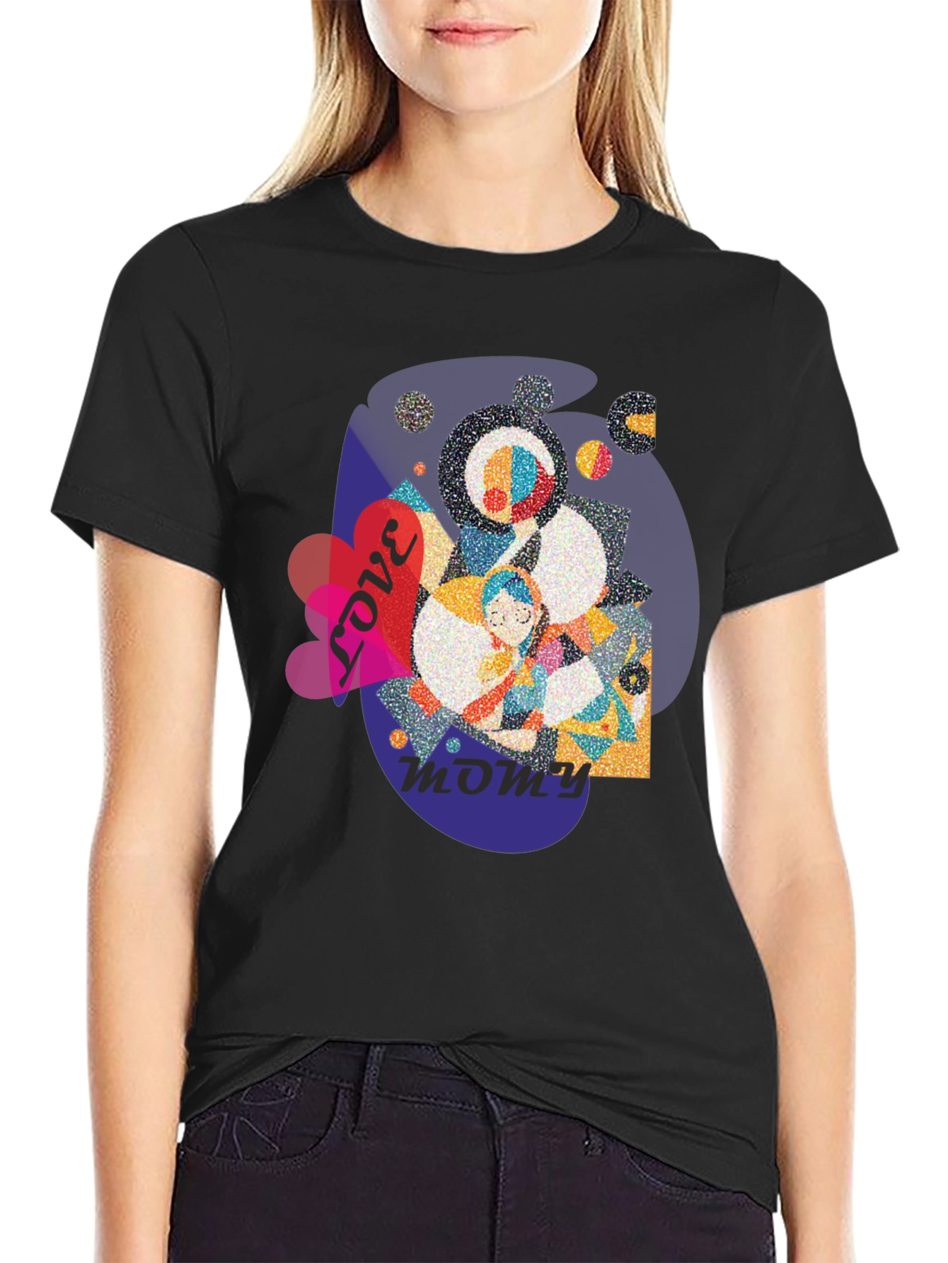 Love You Mommy Black T-Shirt Graphic Tee