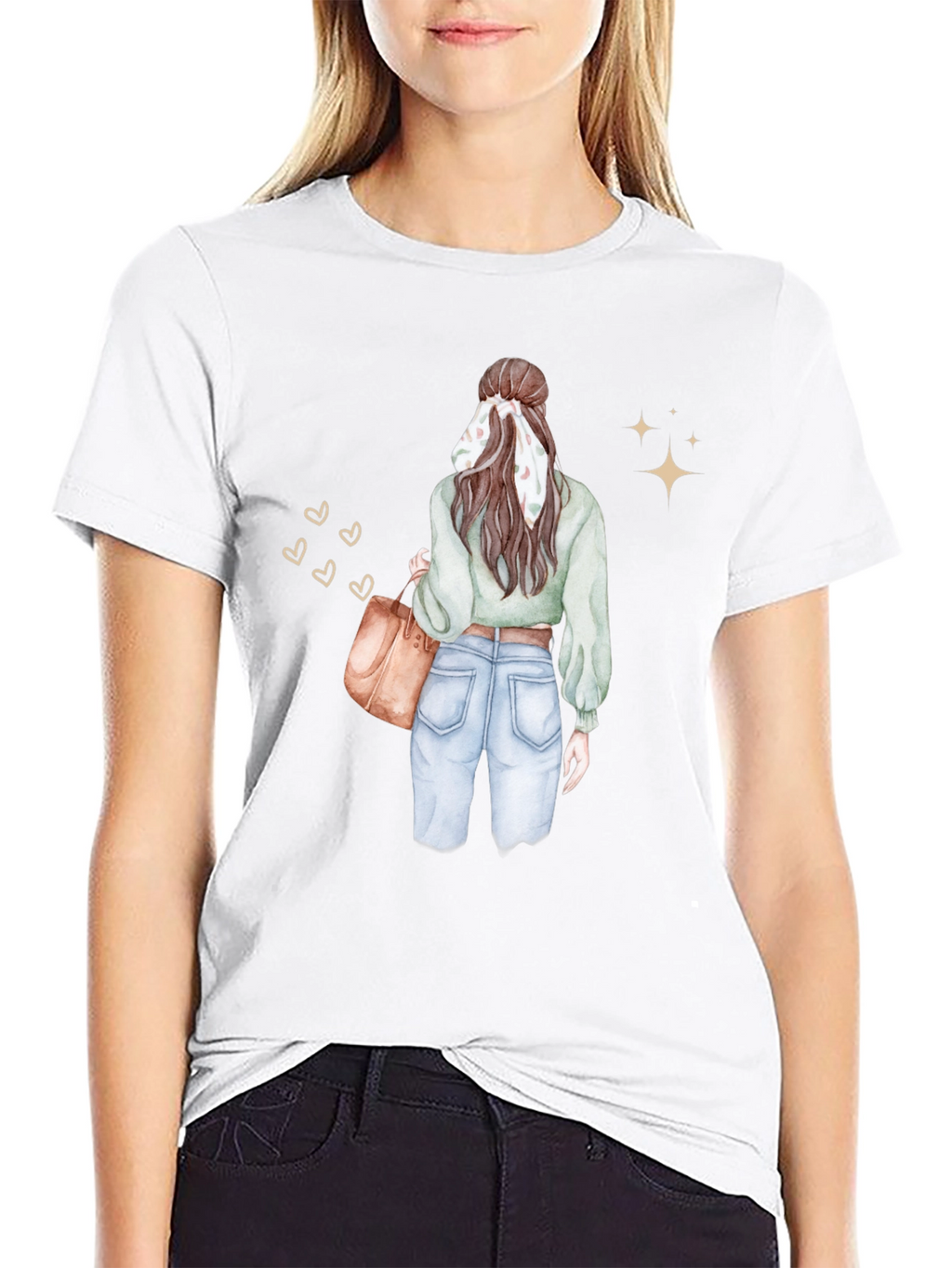Stylish Woman Graphic Tee - Casual Chic