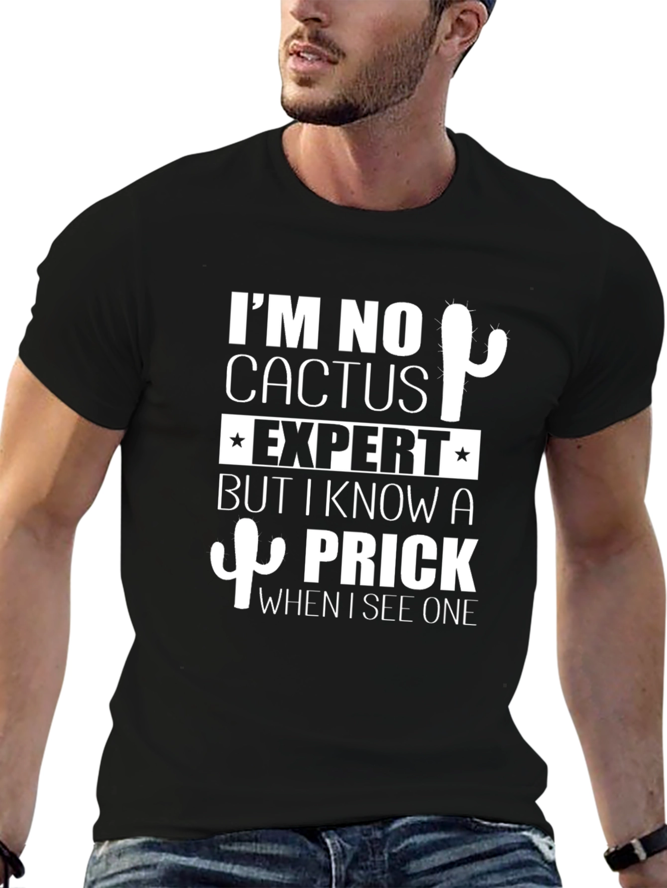 Cactus Expert Funny Graphic T-Shirt