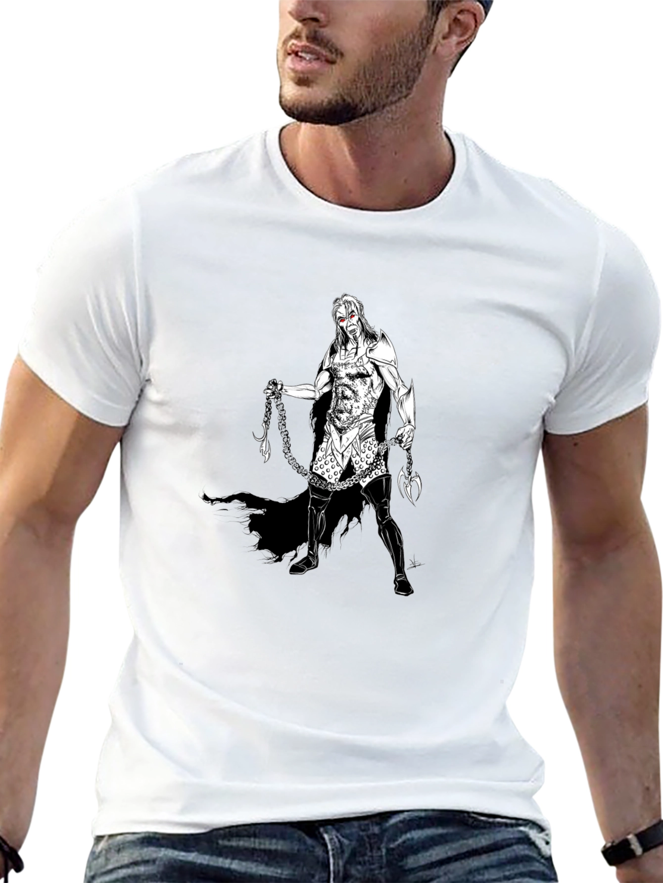 Warrior Graphic Tee - Black Cotton
