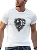 Bass Clef Guitar Pick Black T-Shirt
