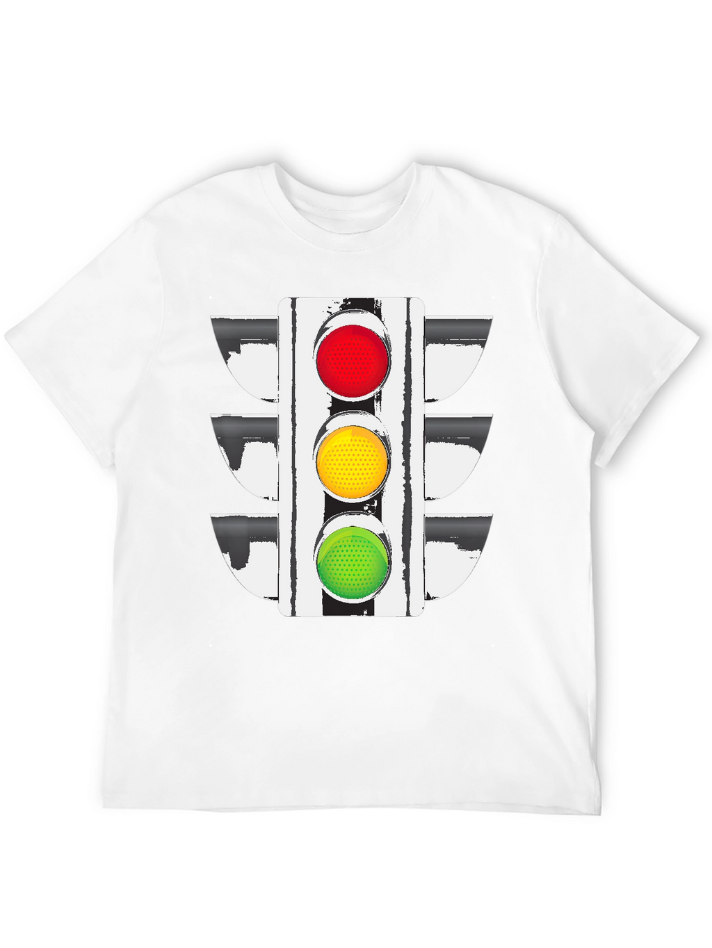 Traffic Light Graphic Tee - Black Cotton Blend