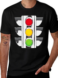 Traffic Light Graphic Tee - Black Cotton Blend