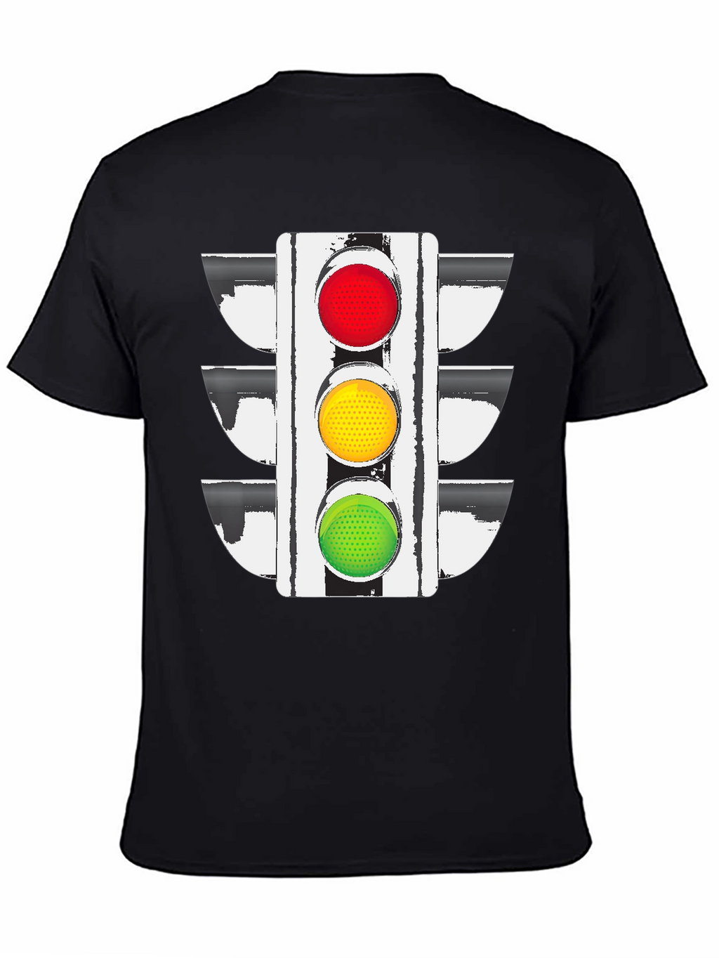 Traffic Light Graphic Tee - Black Cotton Blend