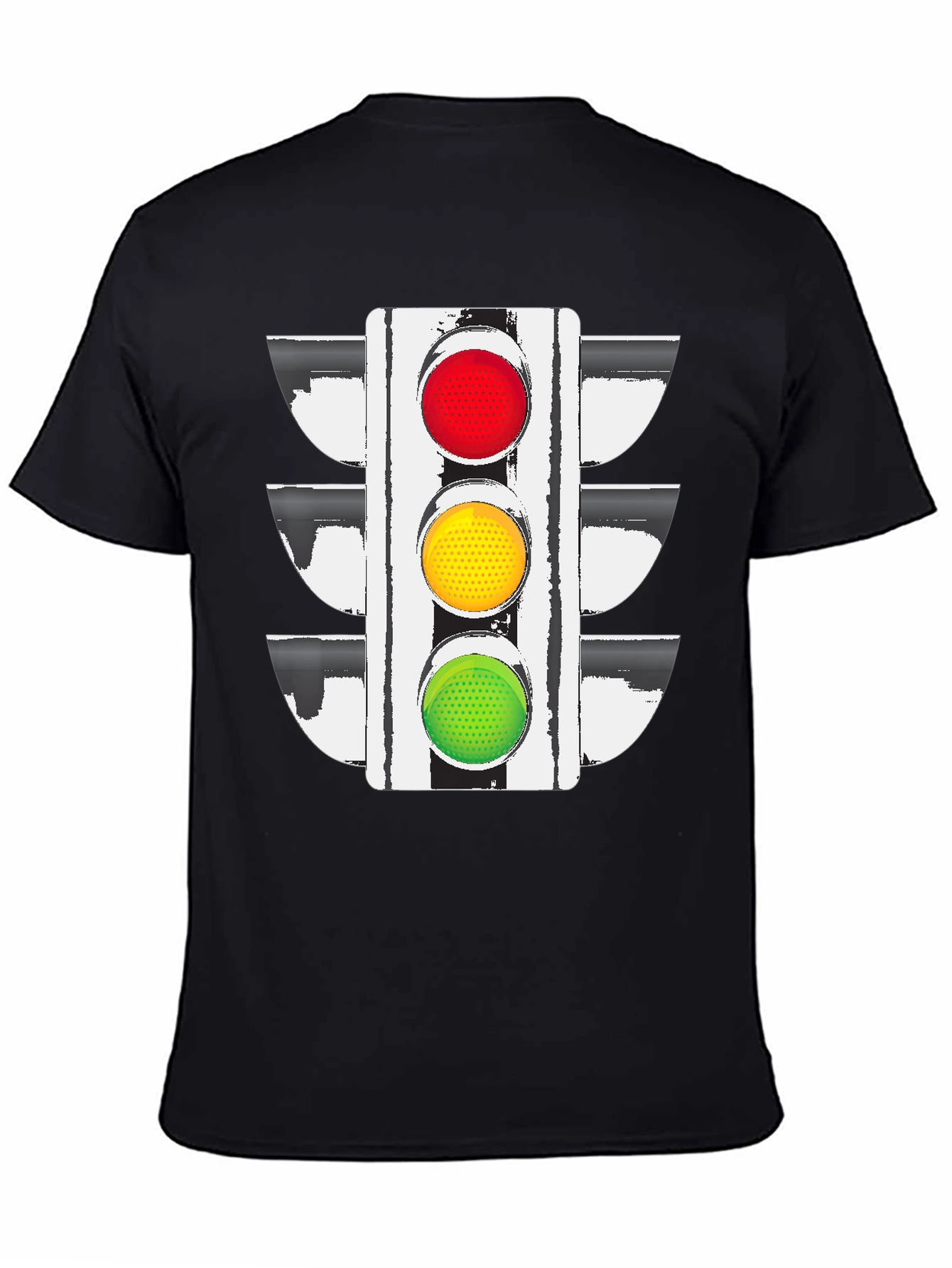 Traffic Light Graphic Tee - Black Cotton Blend