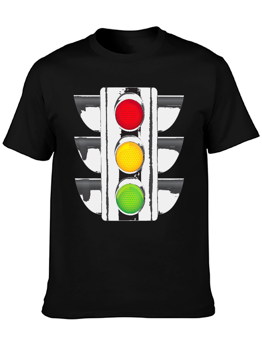 Traffic Light Graphic Tee - Black Cotton Blend