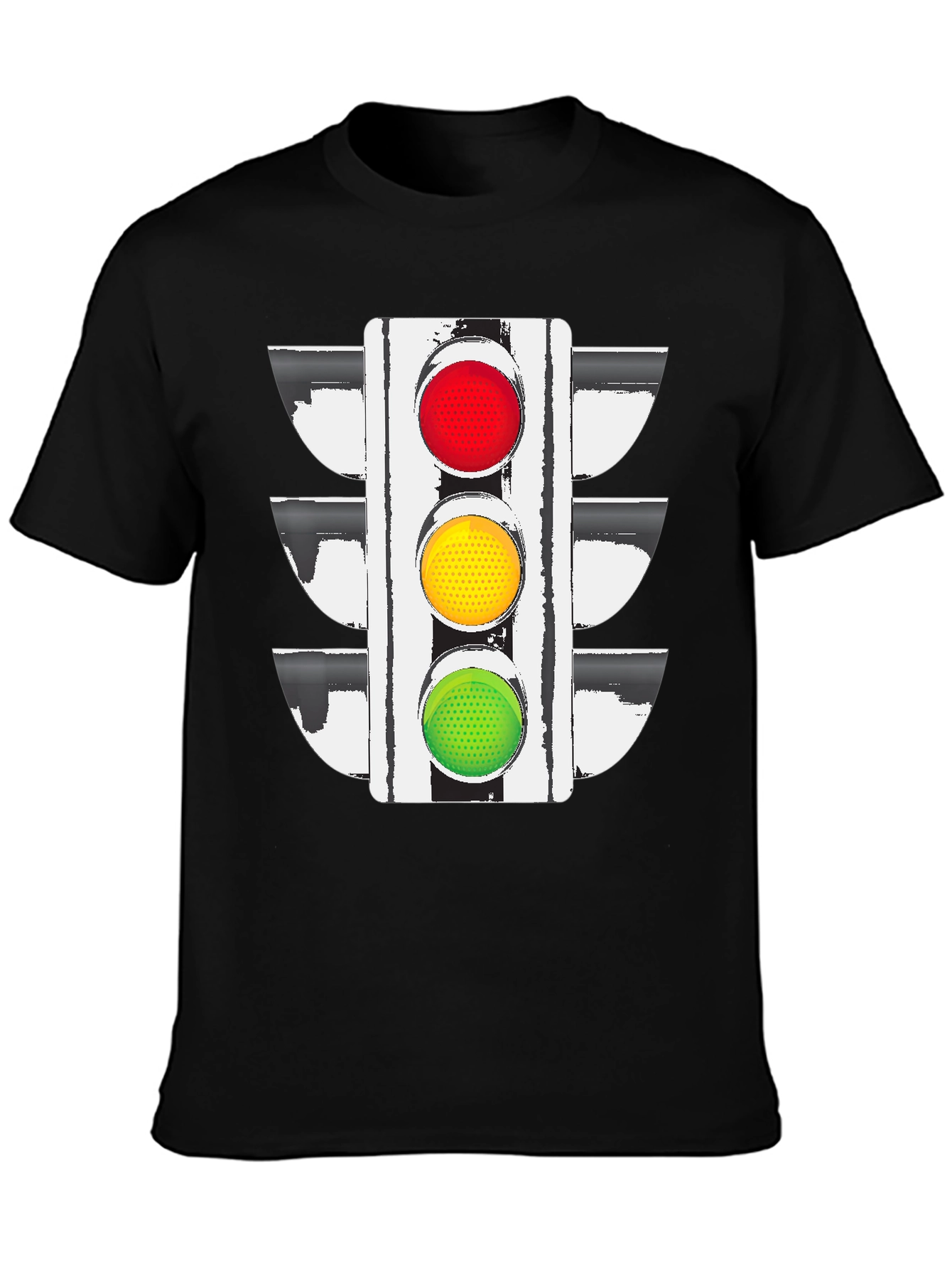 Traffic Light Graphic Tee - Black Cotton Blend