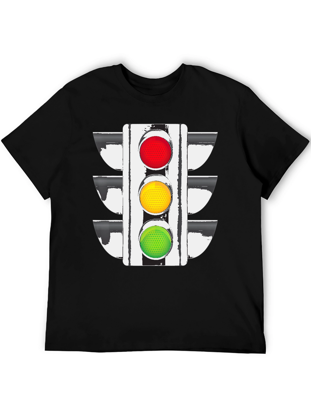 Traffic Light Graphic Tee - Black Cotton Blend