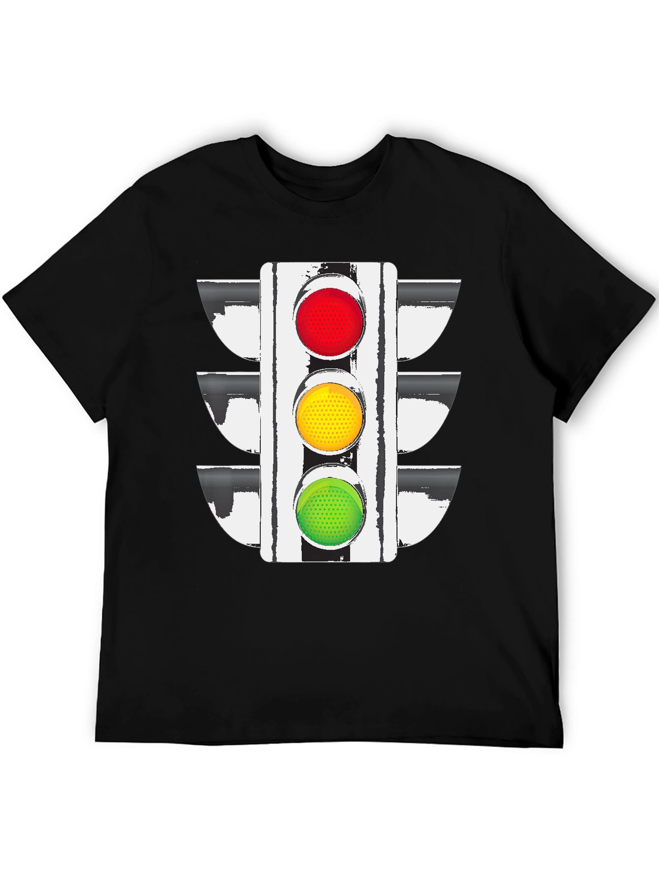 Traffic Light Graphic Tee - Black Cotton Blend