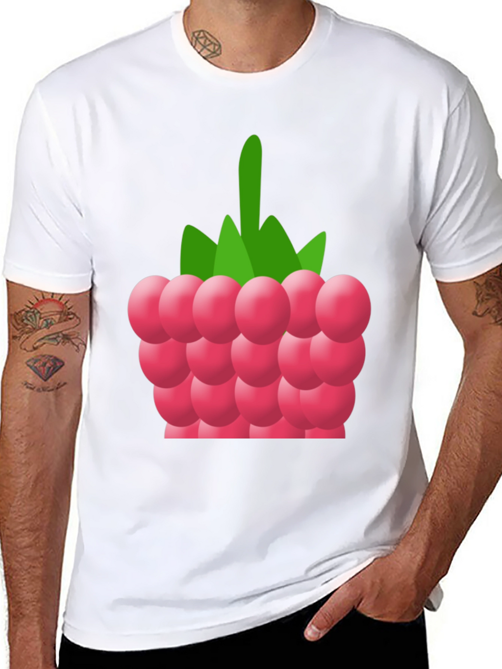 Raspberry Graphic Tee - Soft Cotton Blend