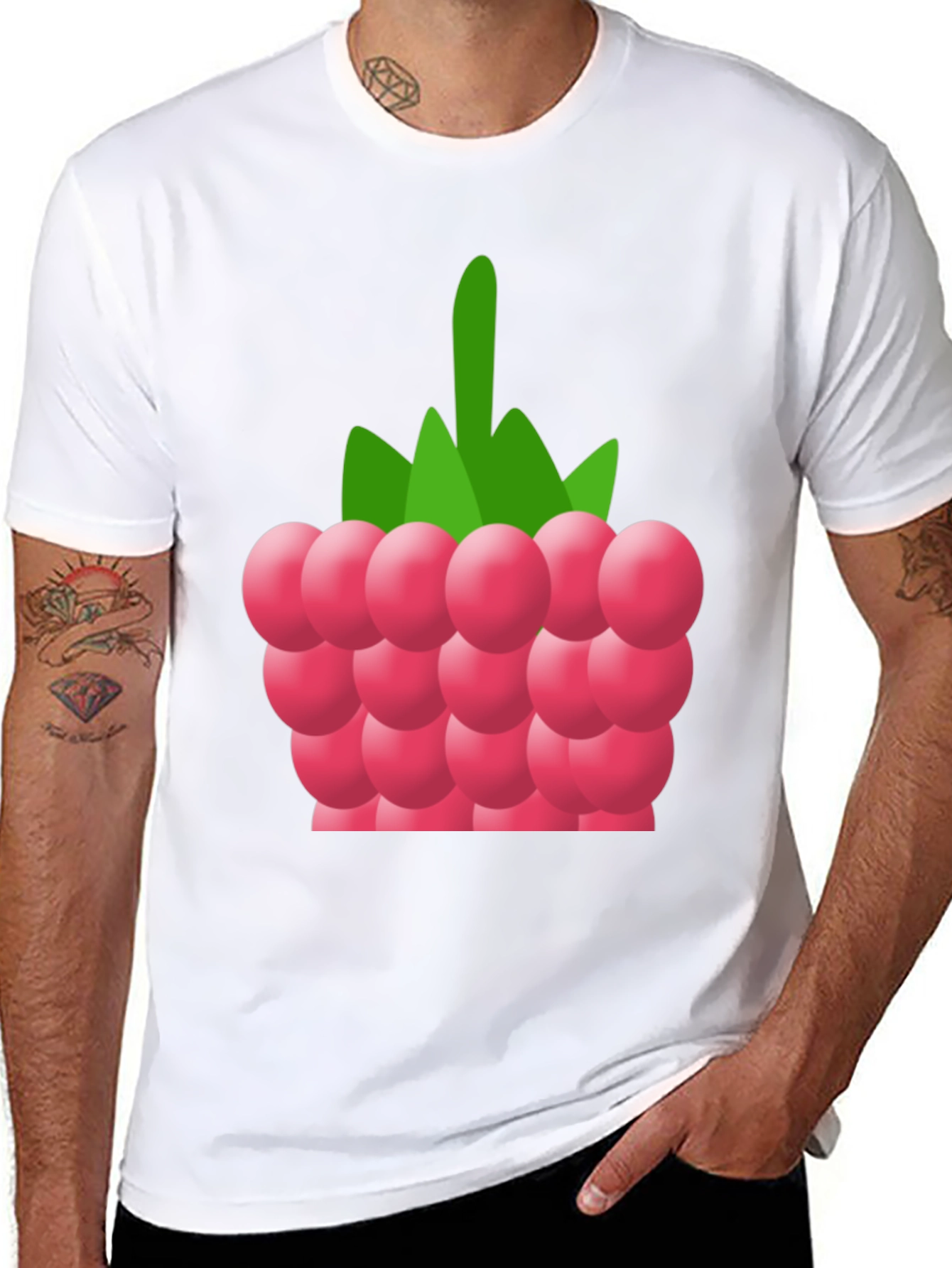 Raspberry Graphic Tee - Soft Cotton Blend