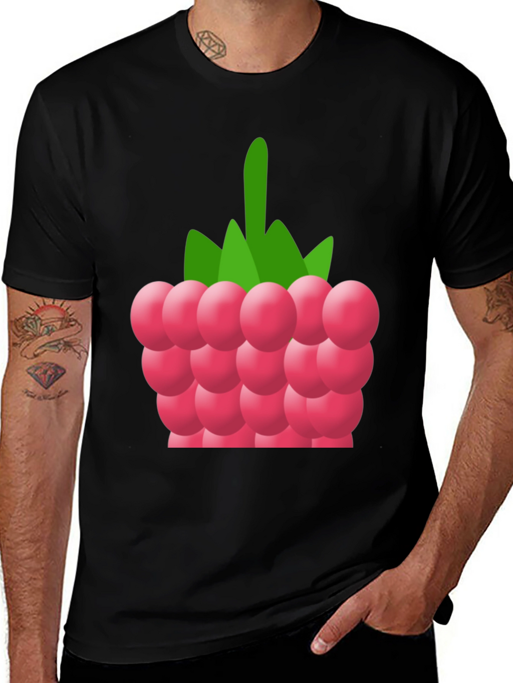 Raspberry Graphic Tee - Soft Cotton Blend