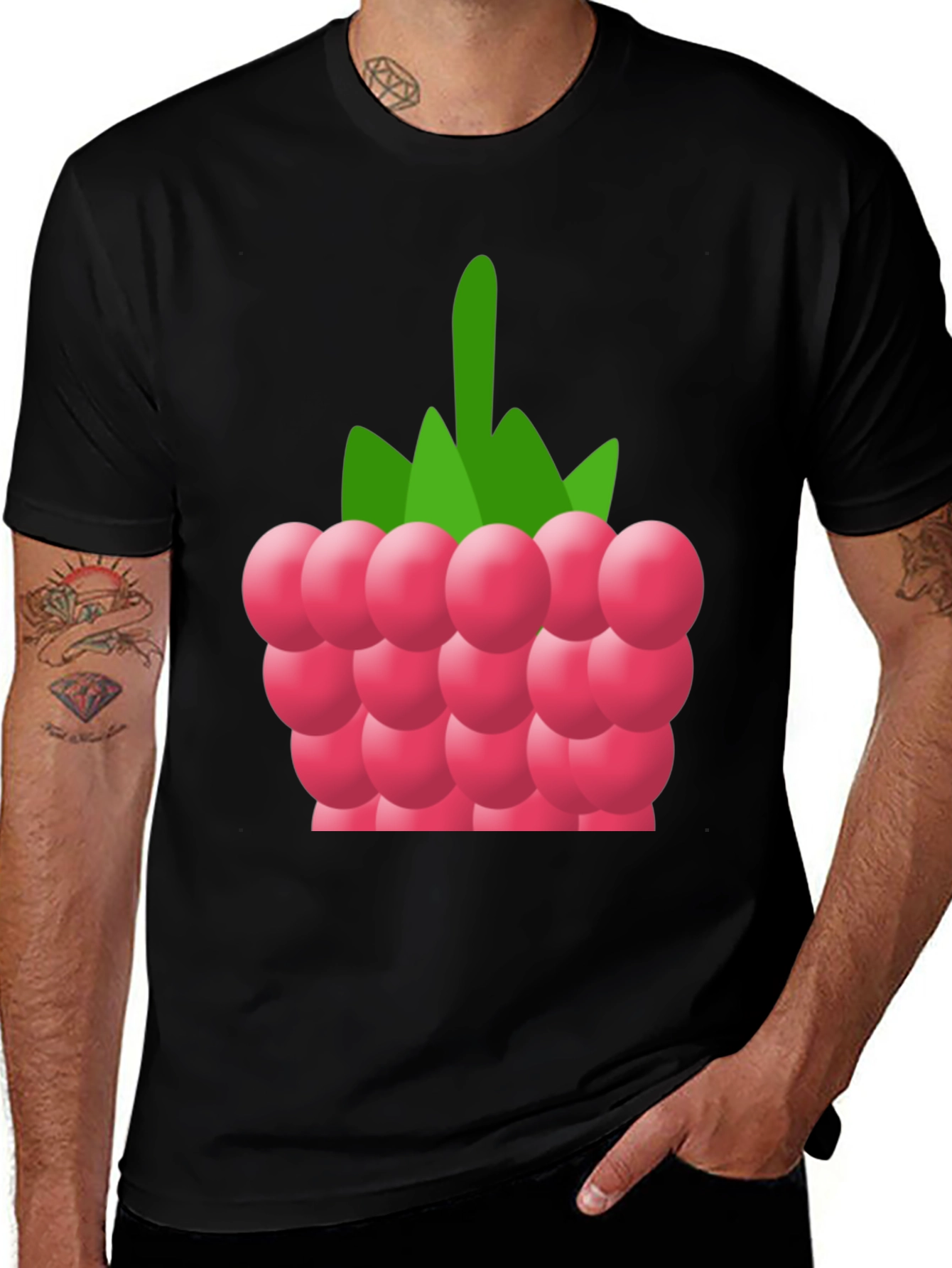 Raspberry Graphic Tee - Soft Cotton Blend