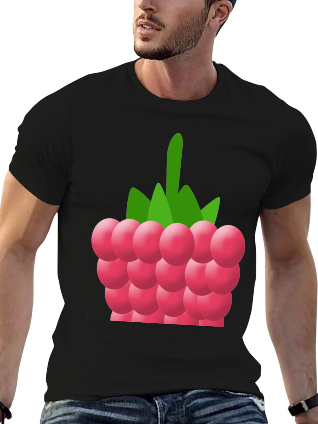 Raspberry Graphic Tee - Soft Cotton Blend