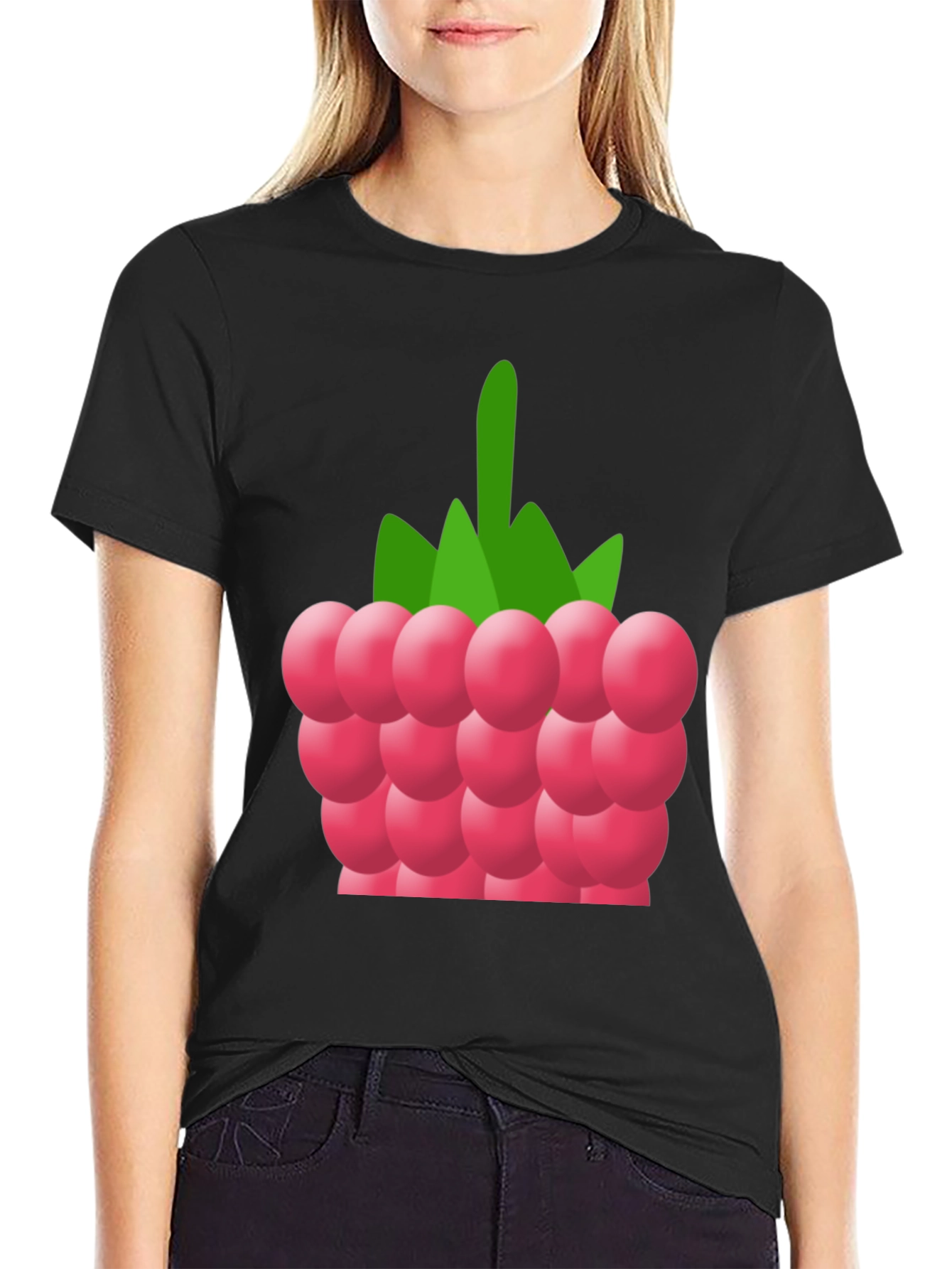 Raspberry Graphic Tee - Soft Cotton Blend