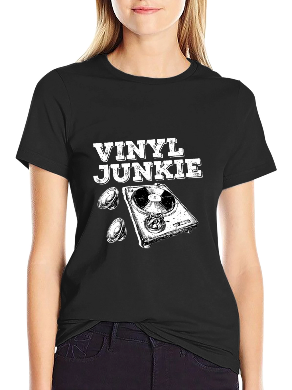 Vinyl Junkie Graphic T-Shirt - Music Lover Tee