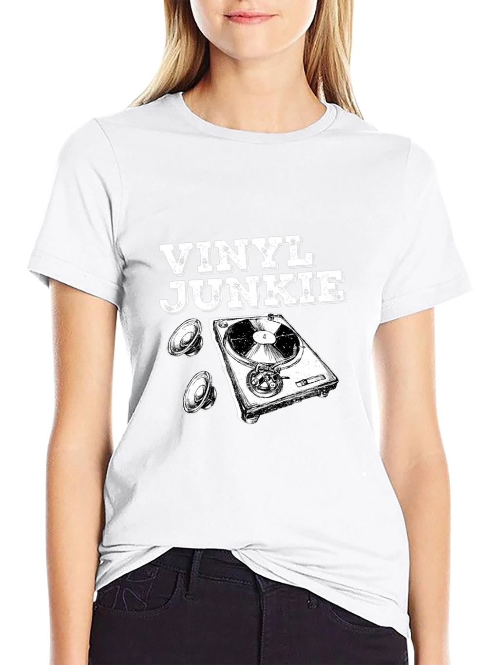 Vinyl Junkie Graphic T-Shirt - Music Lover Tee