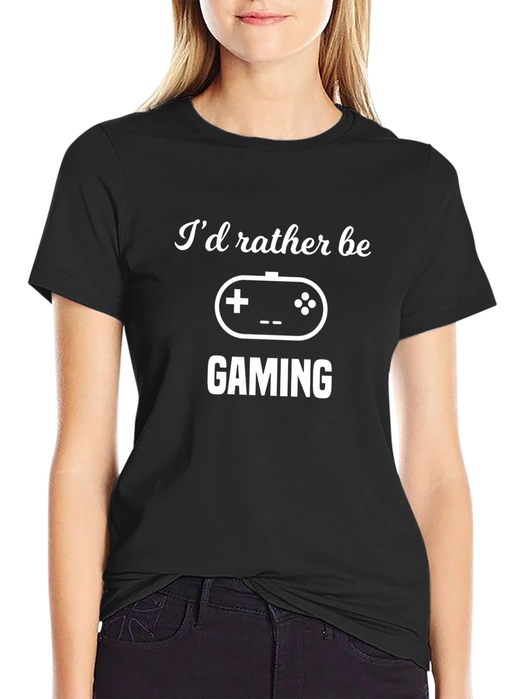 Id Rather Be Gaming Black T-Shirt