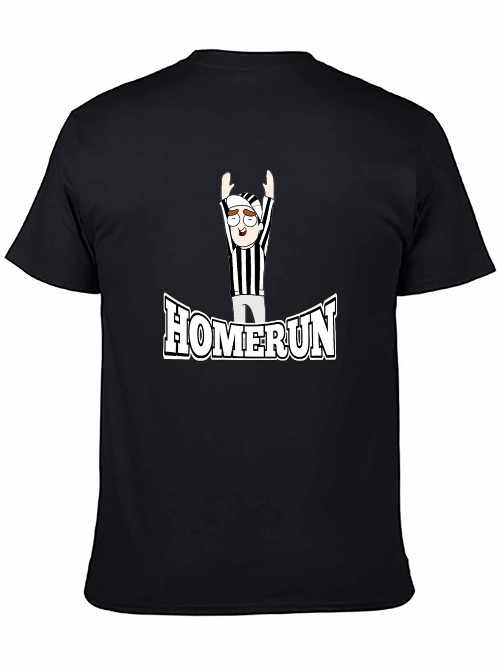 Homerun Referee Cartoon T-Shirt - Black