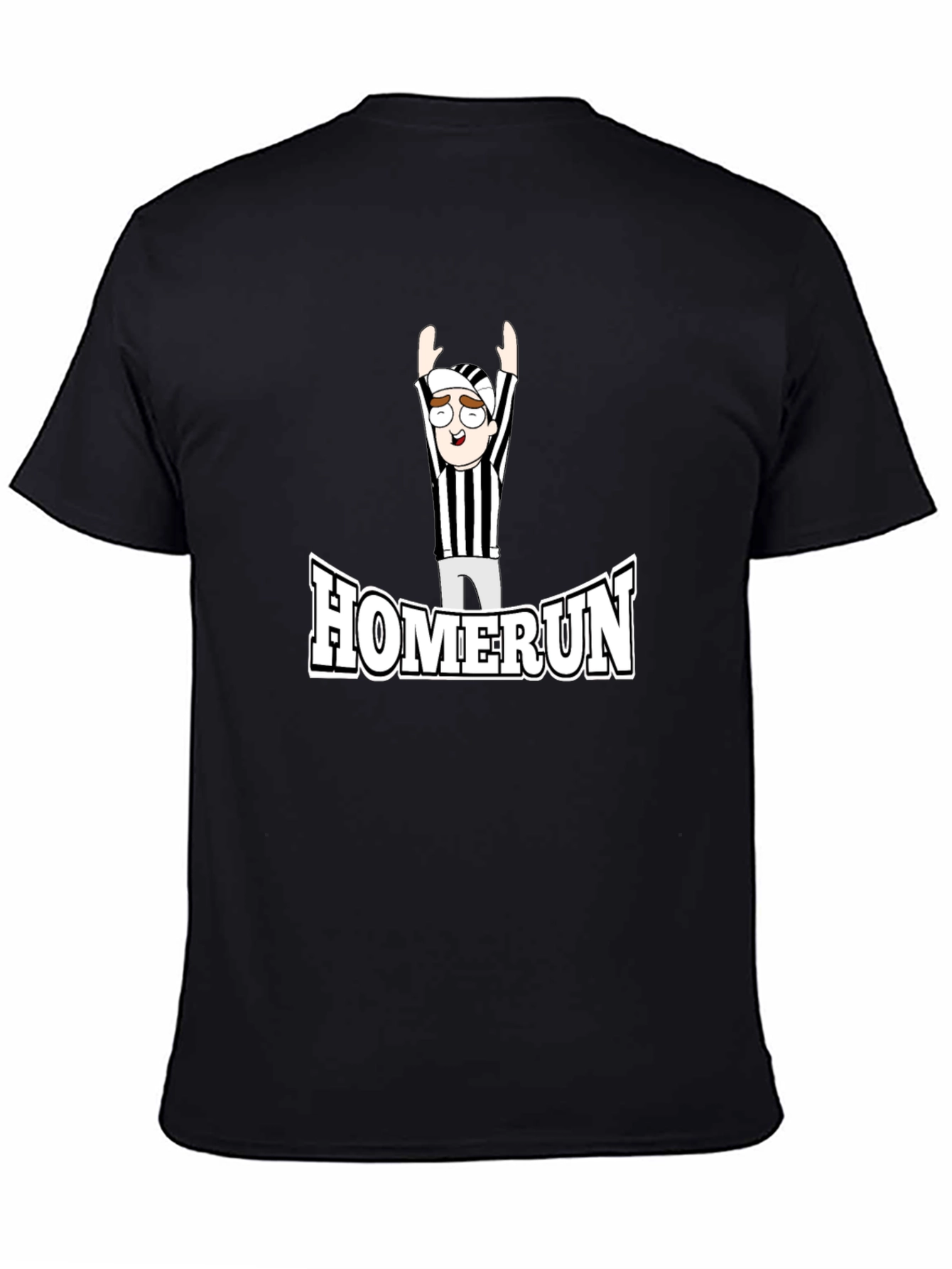 Homerun Referee Cartoon T-Shirt - Black