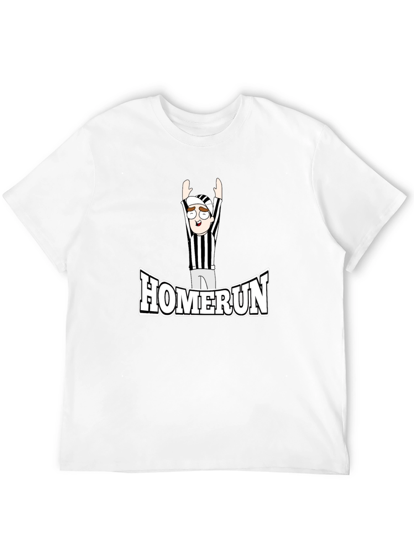 Homerun Referee Cartoon T-Shirt - Black