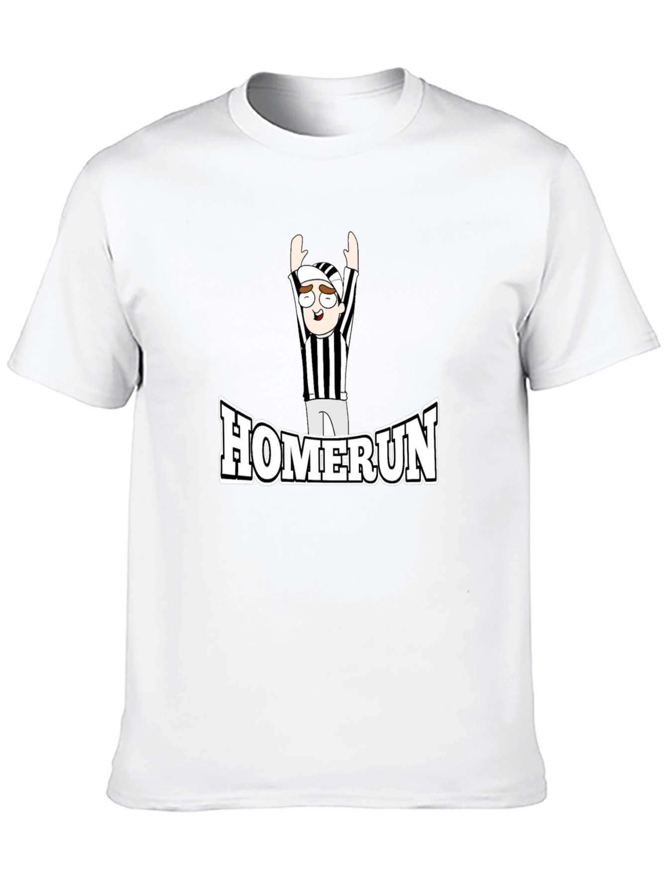 Homerun Referee Cartoon T-Shirt - Black