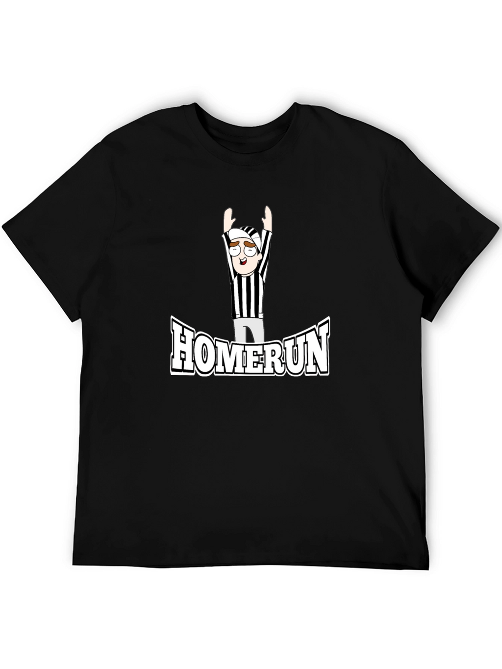 Homerun Referee Cartoon T-Shirt - Black