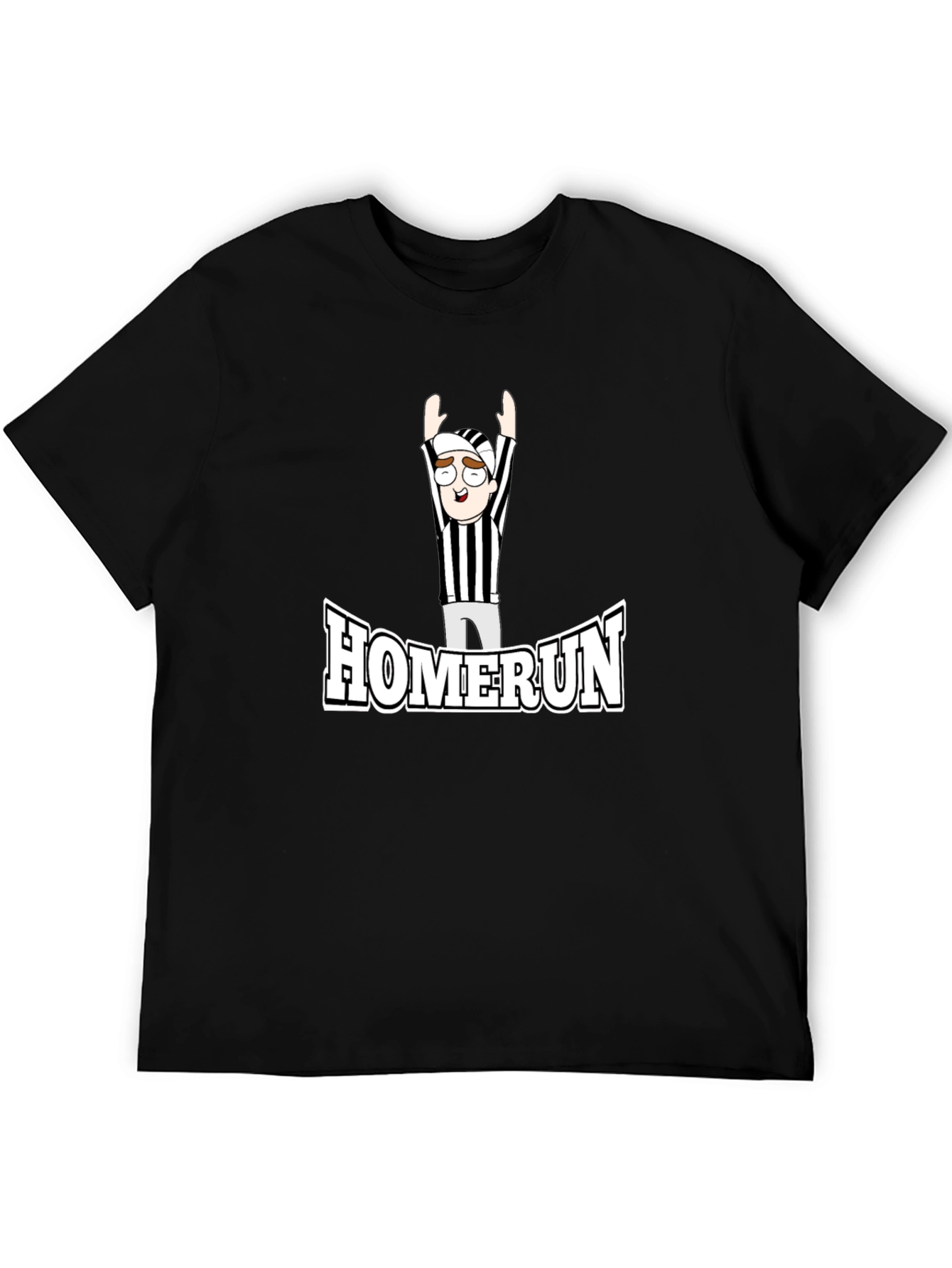 Homerun Referee Cartoon T-Shirt - Black