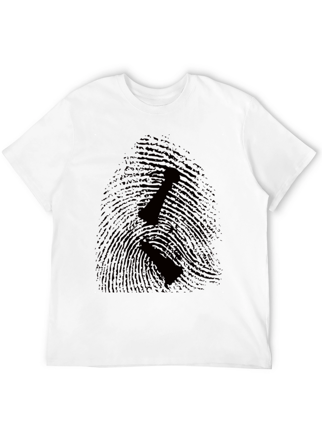 Chess Piece Fingerprint Graphic Tee - Black