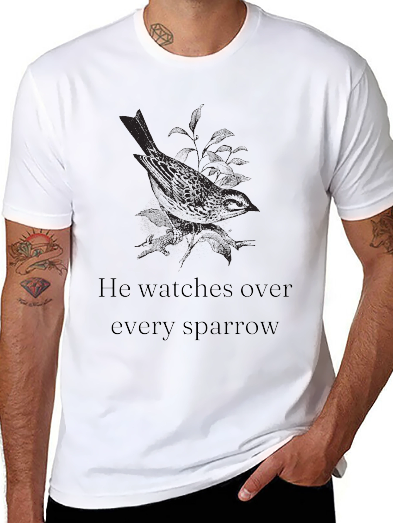 Sparrow Graphic Tee - He Watches Over
