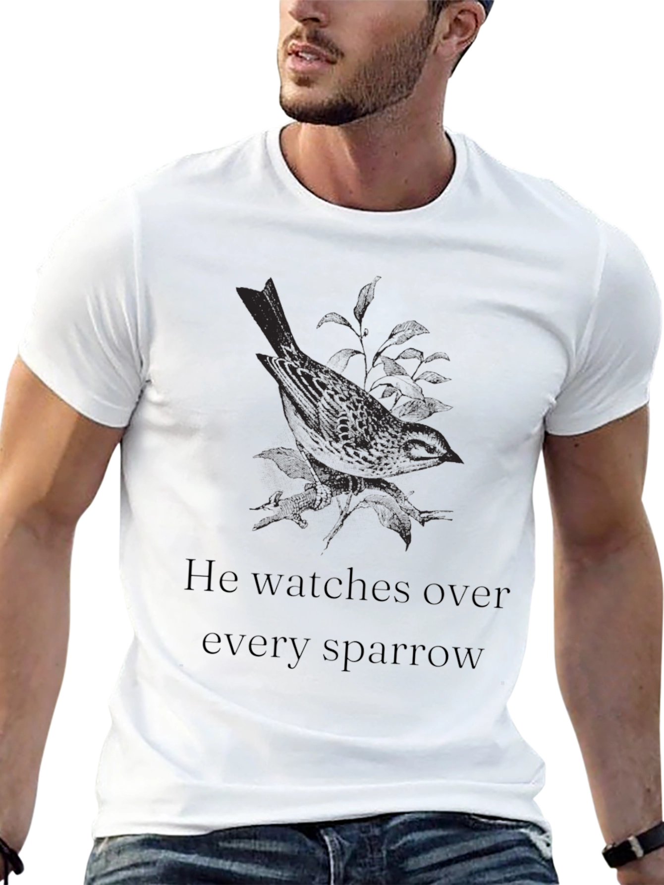 Sparrow Graphic Tee - He Watches Over