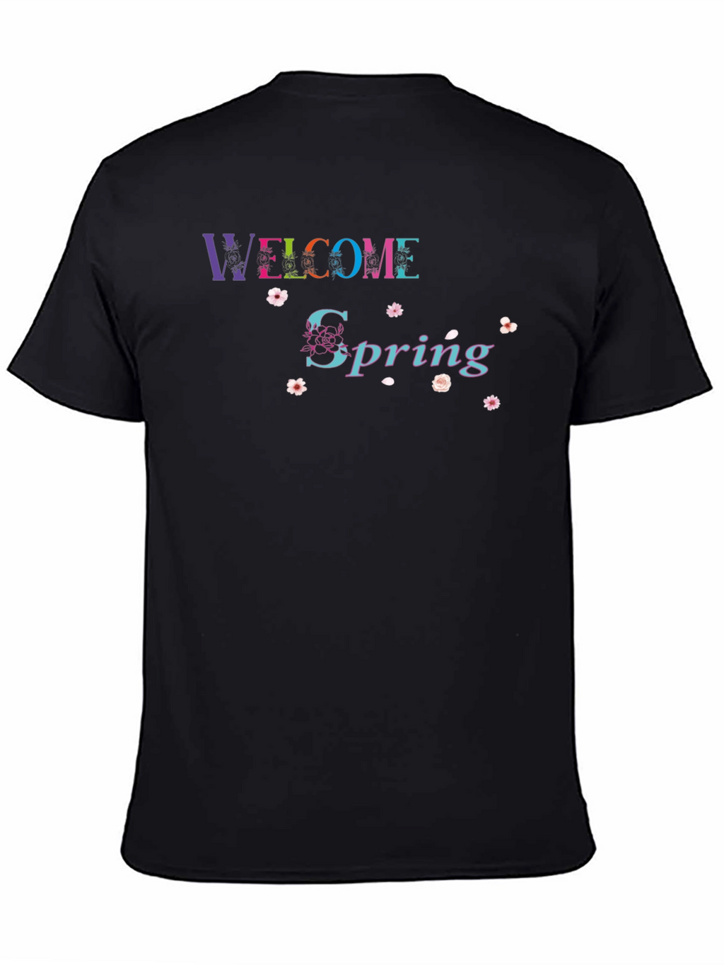 Welcome Spring Black Graphic Tee