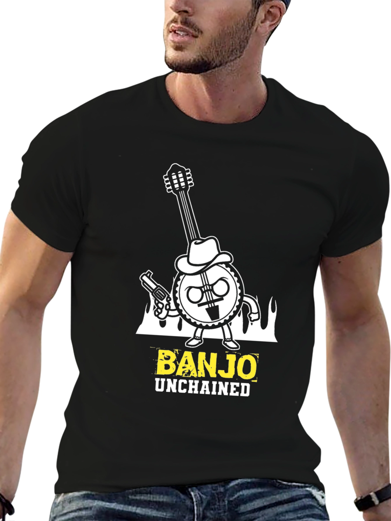 Banjo Unchained T-Shirt - Cool Graphic Tee