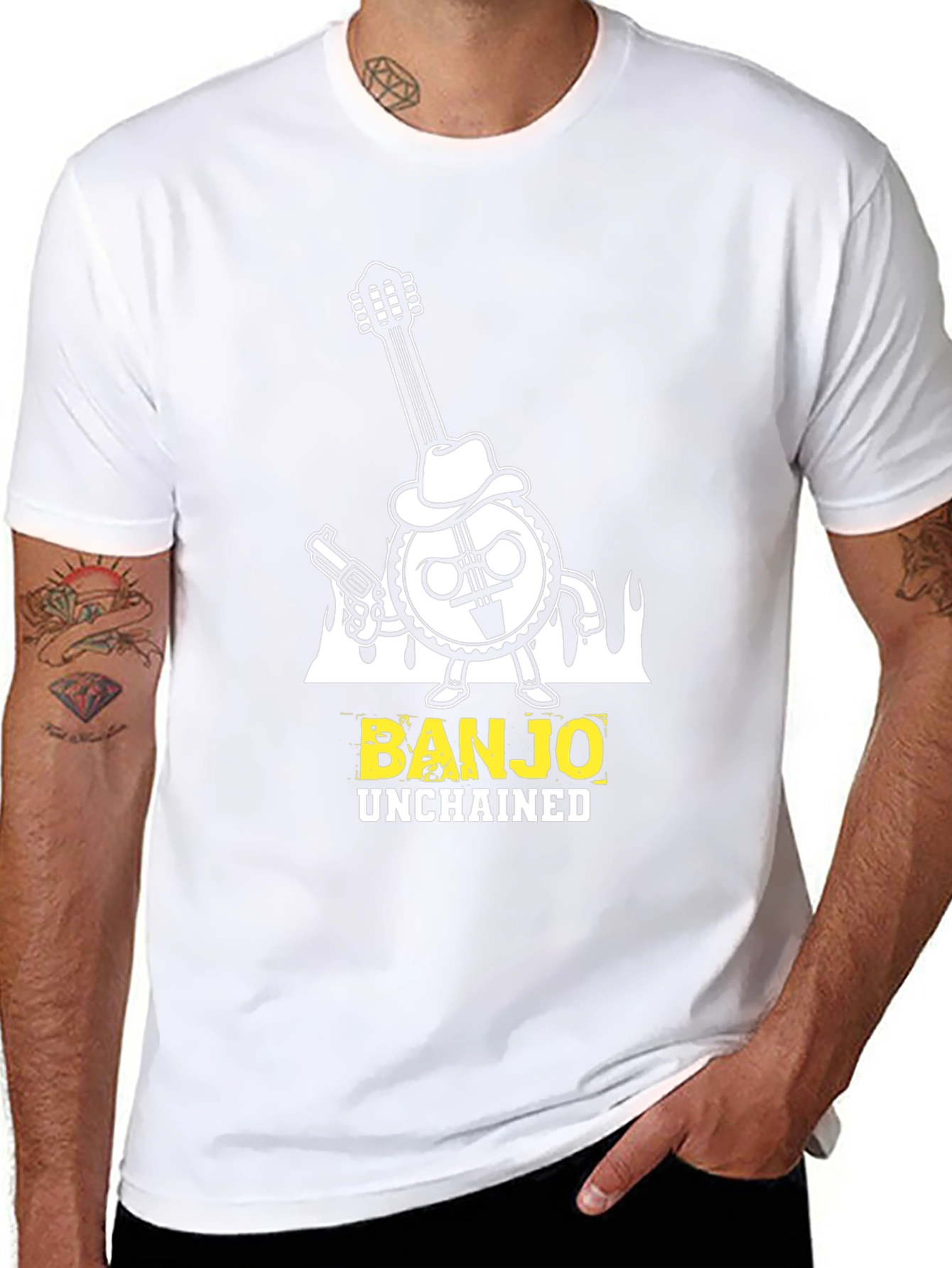 Banjo Unchained T-Shirt - Cool Graphic Tee