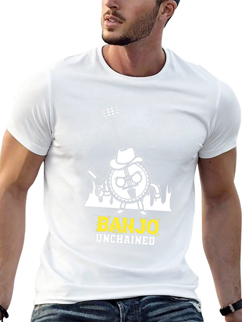 Banjo Unchained T-Shirt - Cool Graphic Tee
