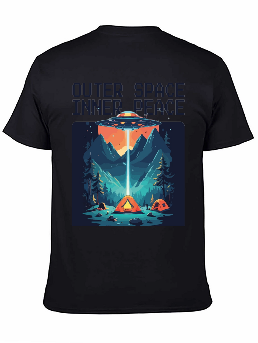 Outer Space Inner Peace UFO Camping T-Shirt