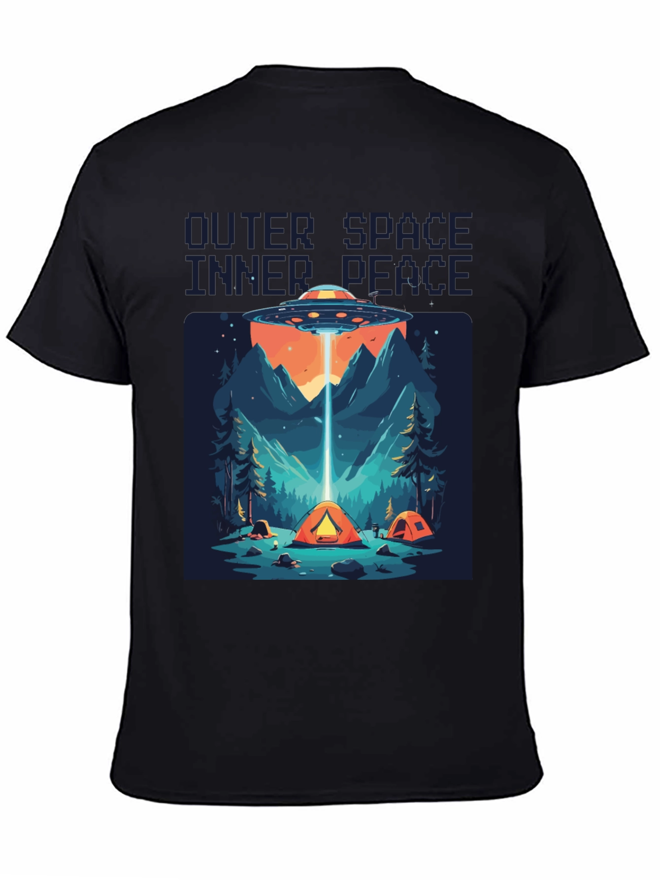 Outer Space Inner Peace UFO Camping T-Shirt