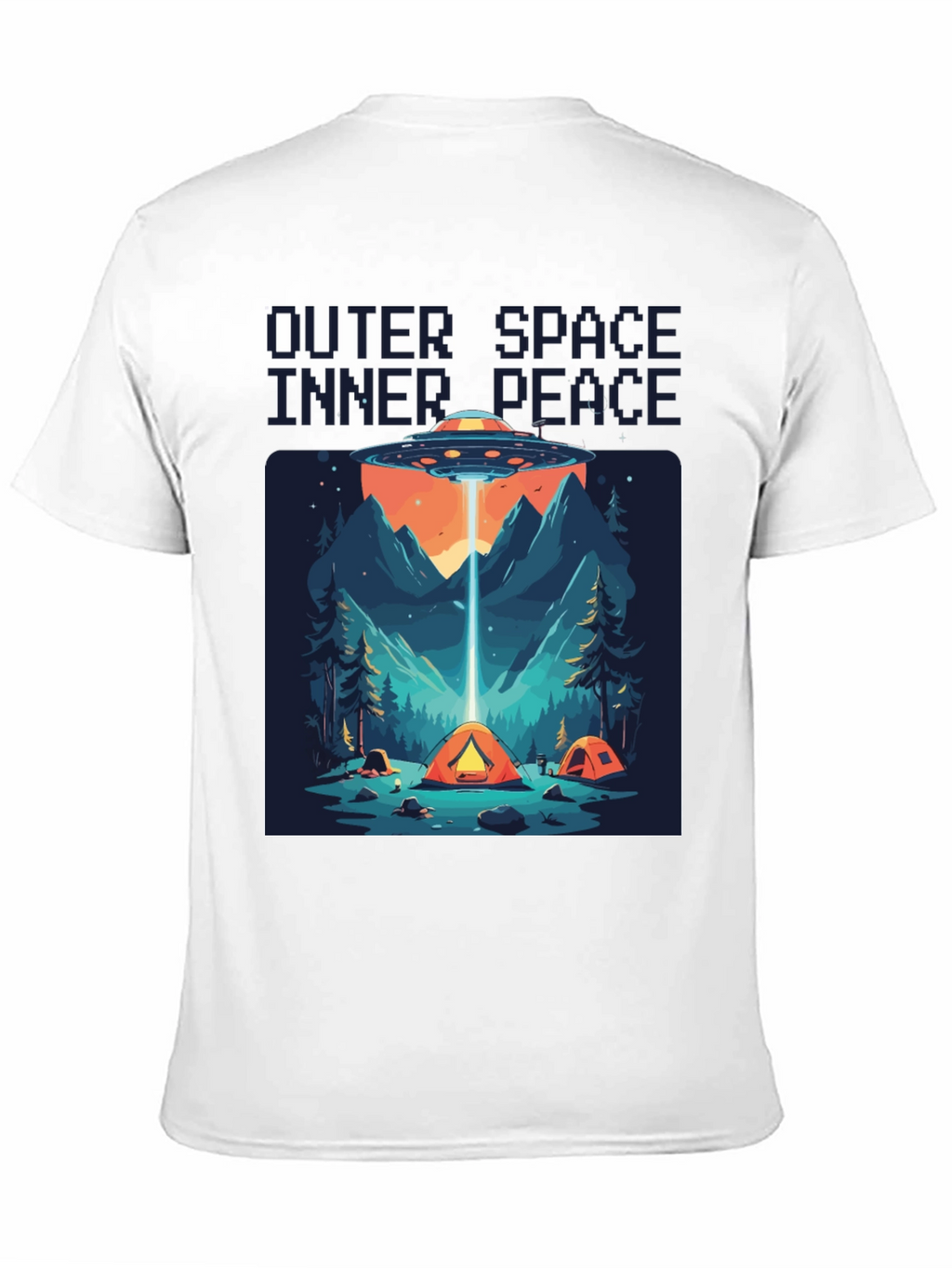 Outer Space Inner Peace UFO Camping T-Shirt