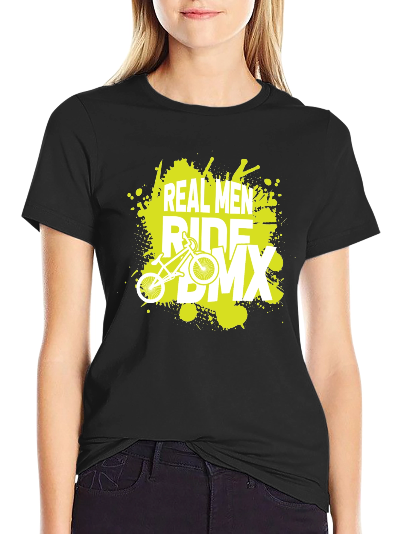 Real Men Ride BMX Graphic Tee - Black